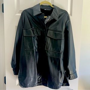 ZARA faux leather over shirt